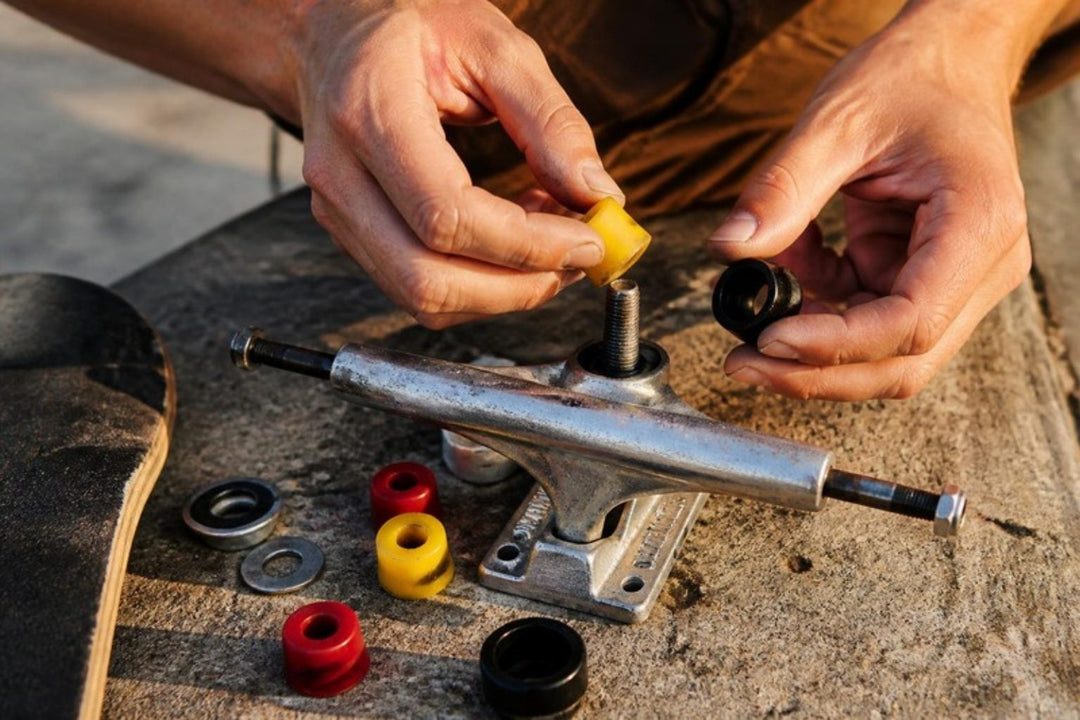 Swapping bushings and pivot cups on a skateboard truck