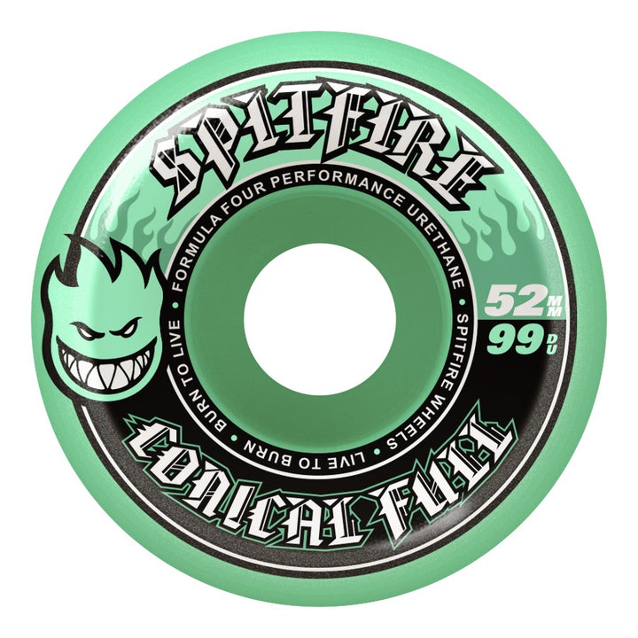 Spitfire F4 Teal Conical Full 52MM 99A Skateboard Wheels