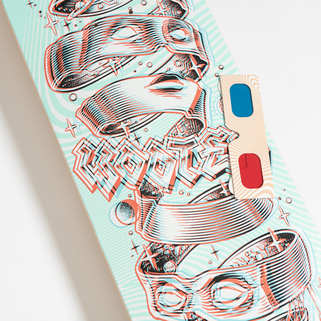 Santa Cruz Unwound Anaglyph Wooten 8.5 Skateboard Deck