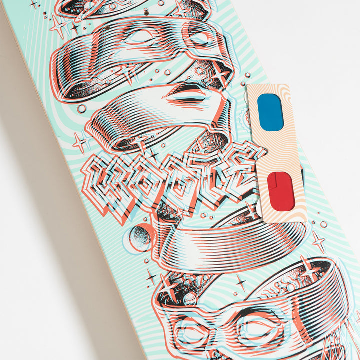 Santa Cruz Unwound Anaglyph Wooten 8.5 Skateboard Deck