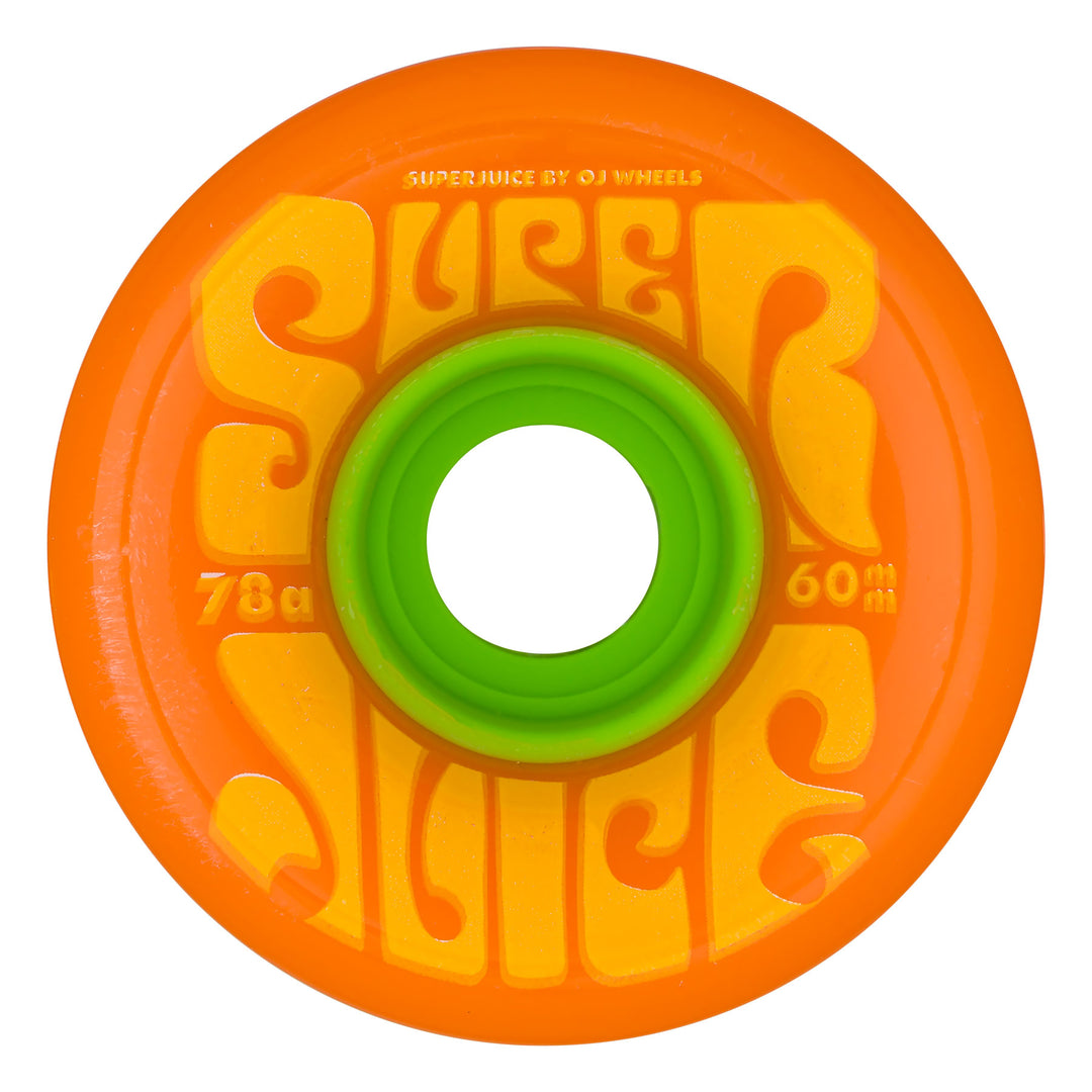 OJ Super Juice 60mm 78a skateboard wheel in Citrus, front