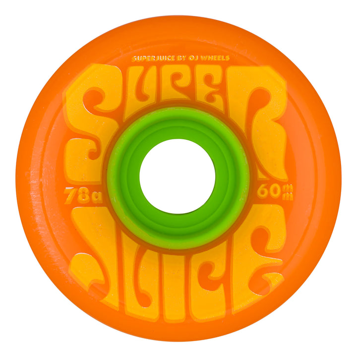 OJ Super Juice 60mm 78a skateboard wheel in Citrus, front