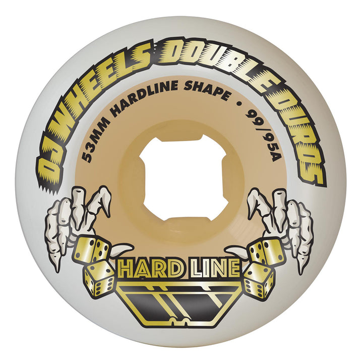 OJ Double Duro Hardline White 101A/95A 53mm Skateboard Wheels