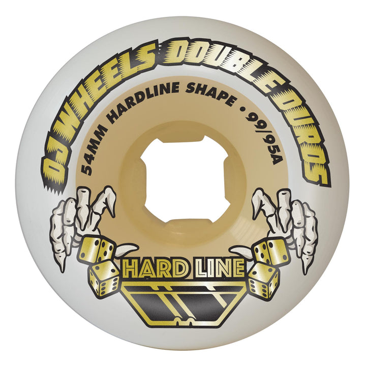 OJ Double Duro Hardline White 101A/95A 54mm Skateboard Wheels