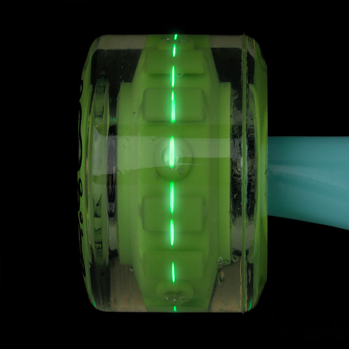 SLIME BALLS WHEEL LIGHTUPS CLEAR WITH GREEN LED AND BEARINGS 78A 60MM