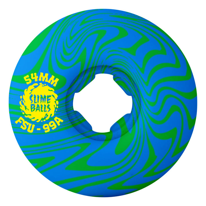 Santa Cruz Slime Balls 54mm 99d Greyson Fletcher Guest Vomit Mini Skateboard Wheel - Green Blue Swirl