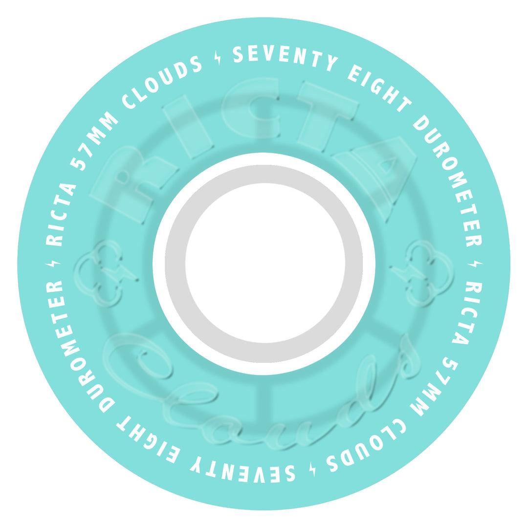 Ricta - Clouds Transparent Aqua/White 57MM 78A Skateboard Wheels