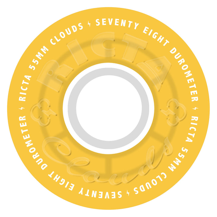 Ricta - Clouds Transparent Citrus/White 55MM 78A Skateboard Wheels