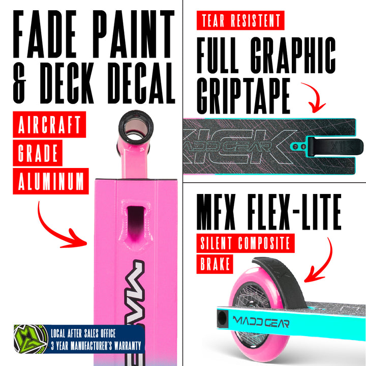 Madd Gear Kick Pro-X Scooter Pink / Teal