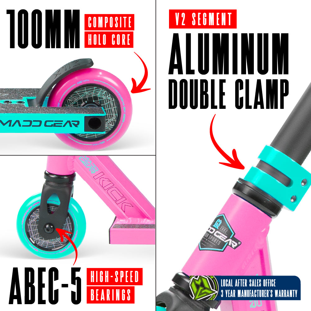 Madd Gear Kick Pro-X Scooter Pink / Teal