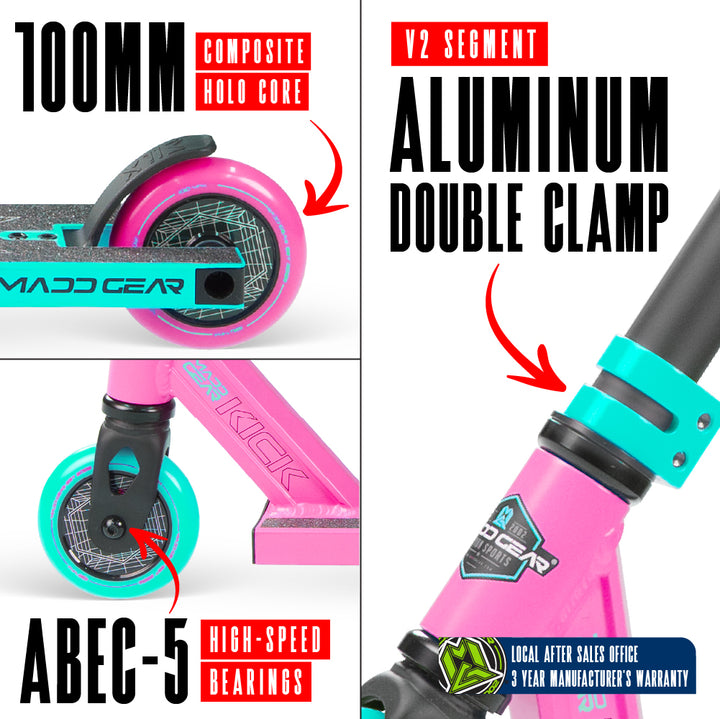 Madd Gear Kick Pro-X Scooter Pink / Teal