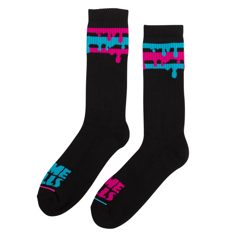 Slimeballs Drip Strip Crew Socks Black