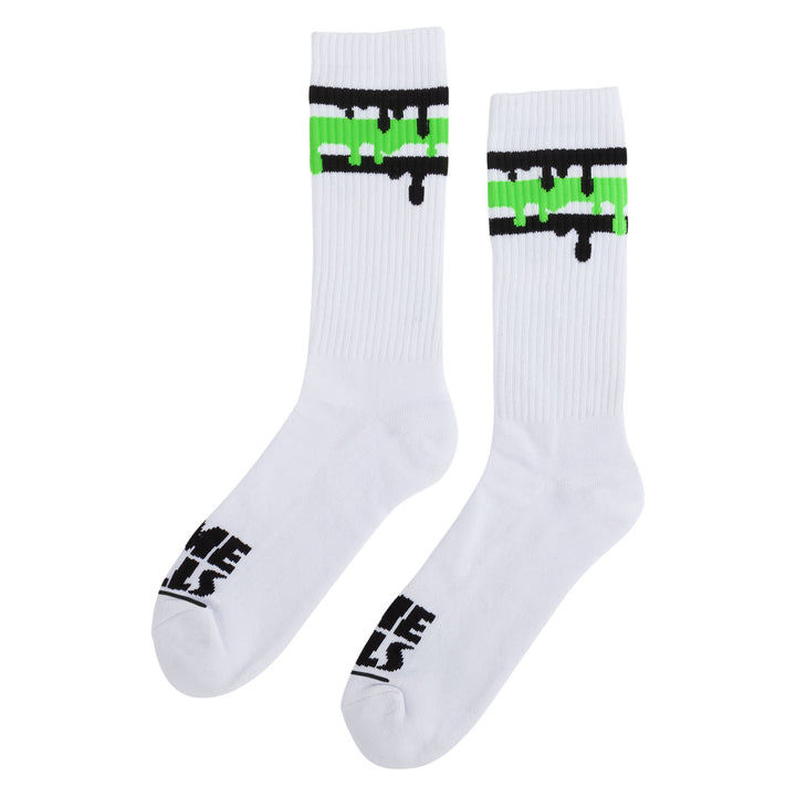 Slimeballs Drip Strip Crew Socks White