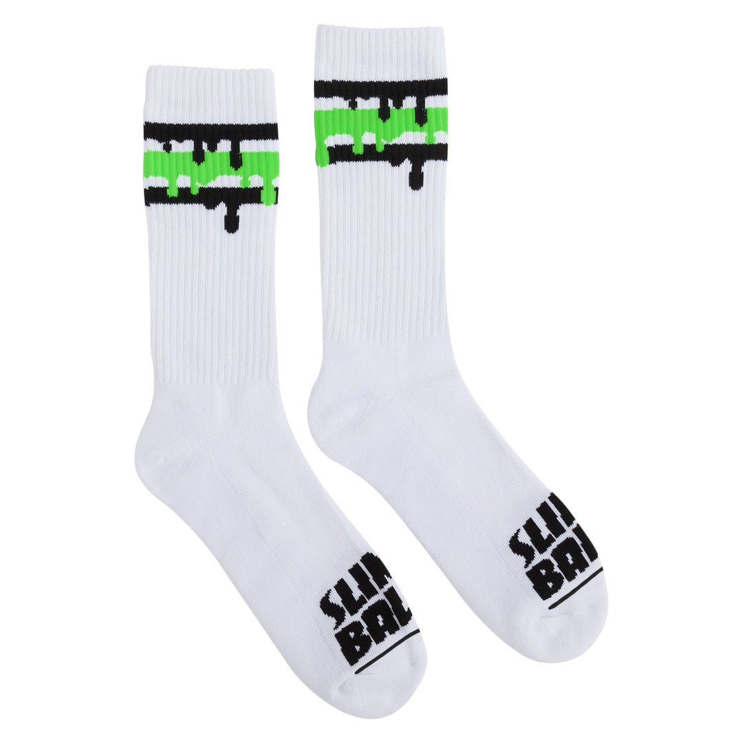 Slimeballs Drip Strip Crew Socks White