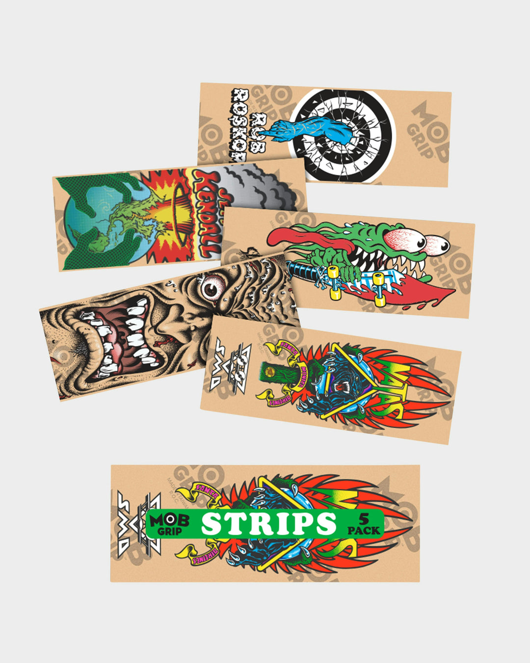 Santa Cruz Reissues Grip Strips CLEAR Grip Tape 9in x 3.25in Bg/5 Graphic Mob
