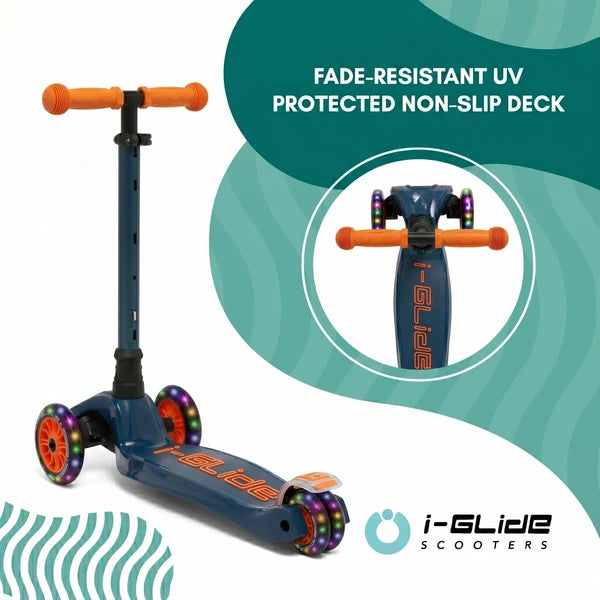 I-GLIDE 3-Wheel Kids Scooter - Blue/Orange