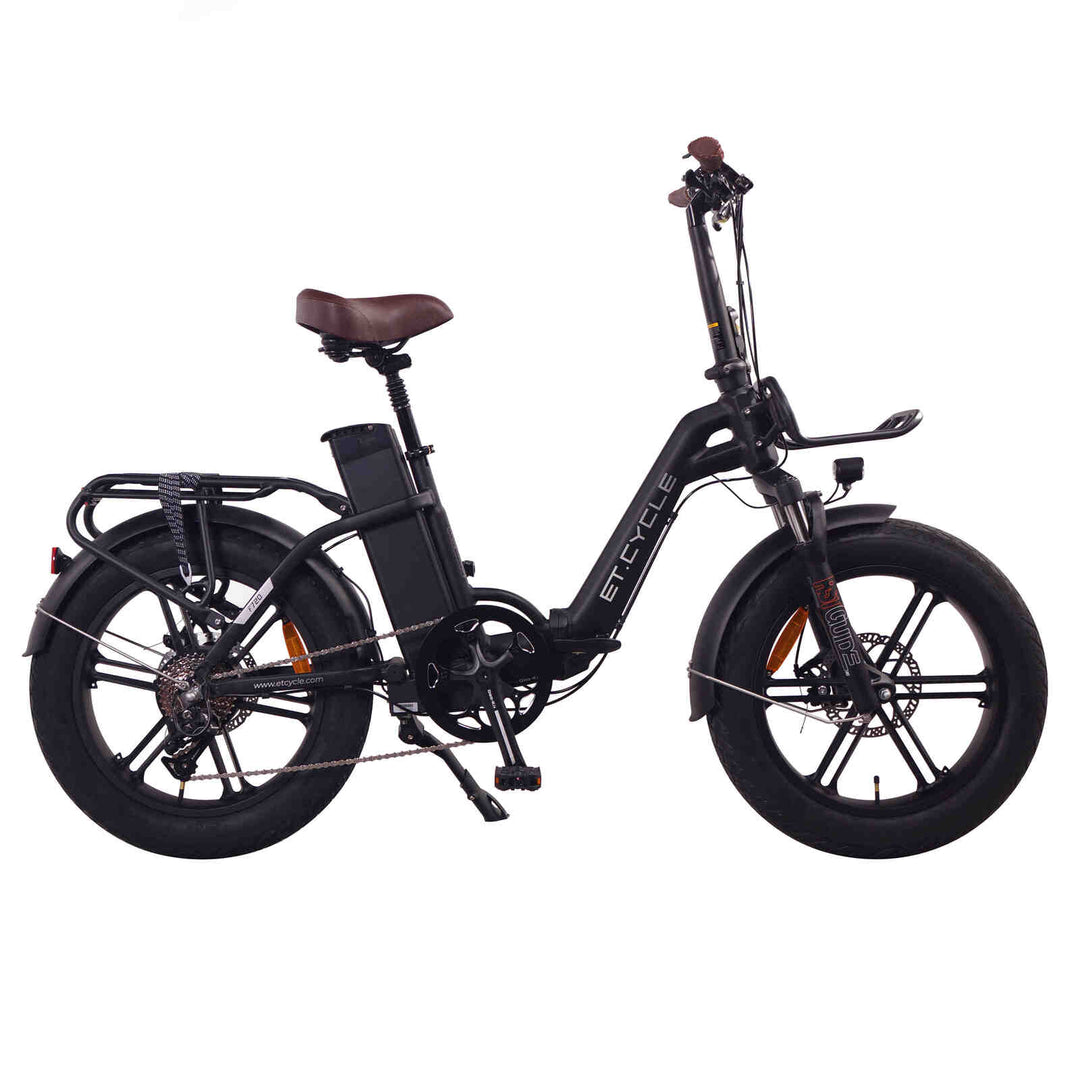ET Cycle F720 Folding E-Bike, 250W-750W Matt Black 20"