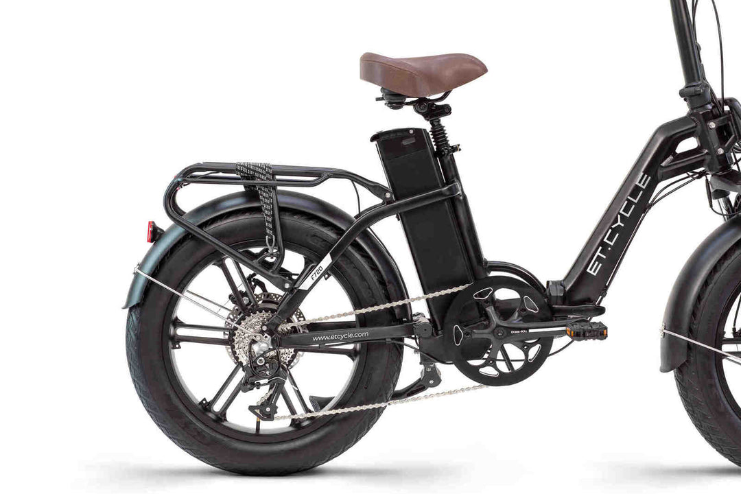 ET Cycle F720 Folding E-Bike, 250W-750W Matt Black 20"