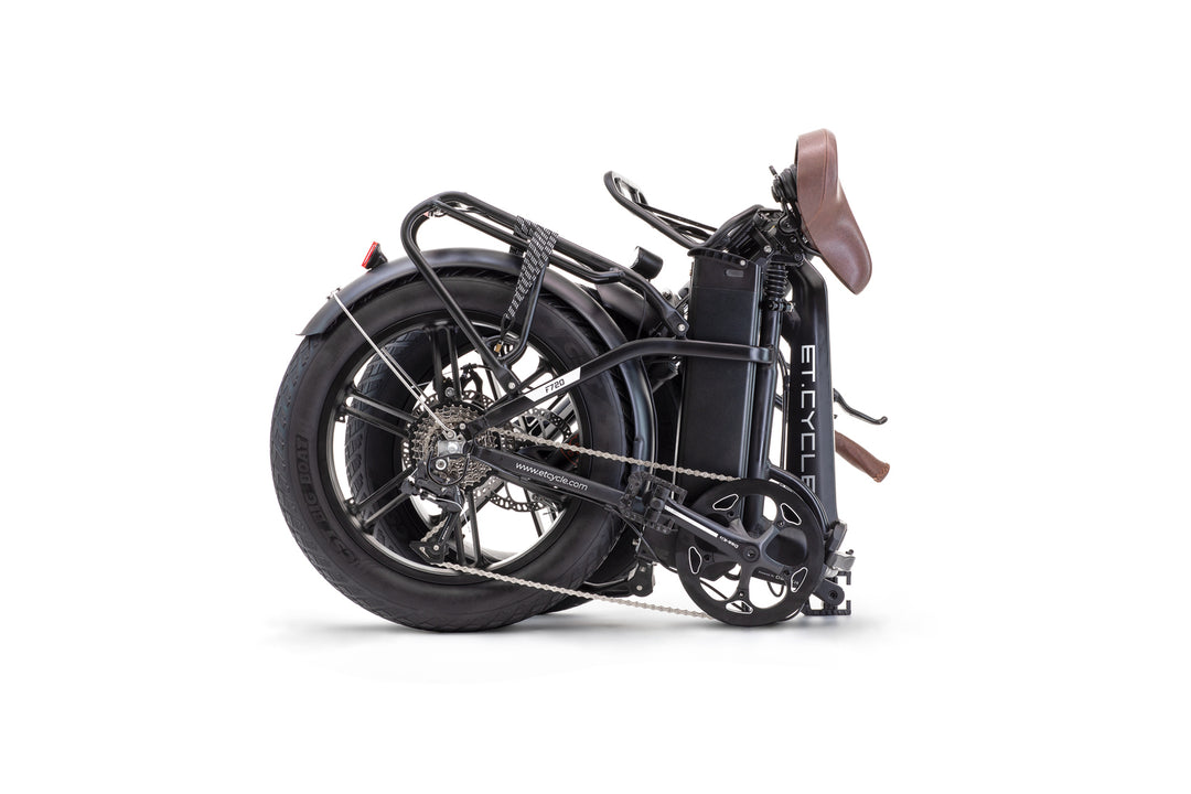 ET Cycle F720 Folding E-Bike, 250W-750W Matt Black 20"