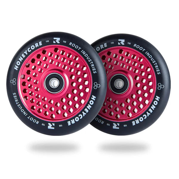 ROOT INDUSTRIES Honeycore Wheels 110mm Black / Red Pair