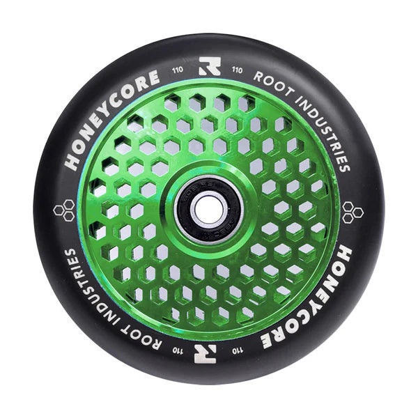 ROOT INDUSTRIES Honeycore Wheels 110mm Black / Green Pair