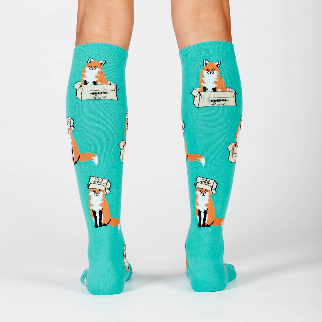 Sock It To Me Foxes In Boxes Knee High Socks