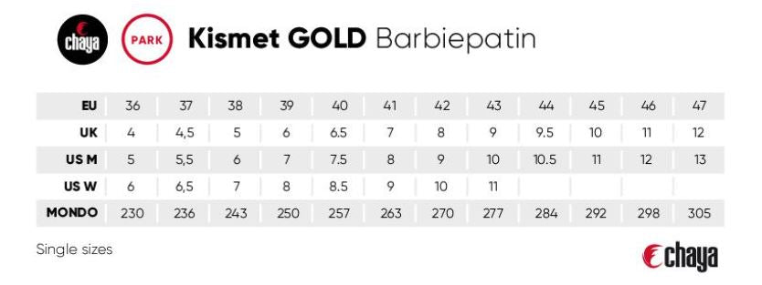 Chaya Park Kismet Barbiepatin Gold Skate
