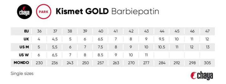 Chaya Park Kismet Barbiepatin Gold Skate