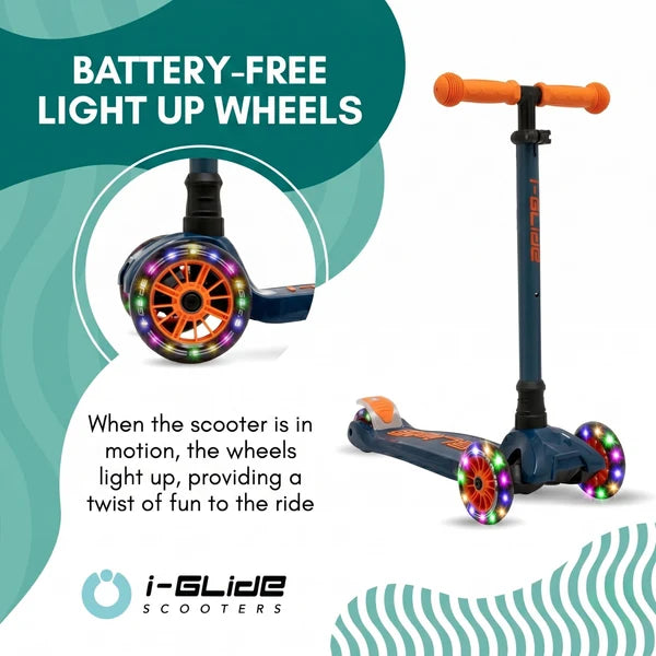 I-GLIDE 3-Wheel Kids Scooter - Blue/Orange