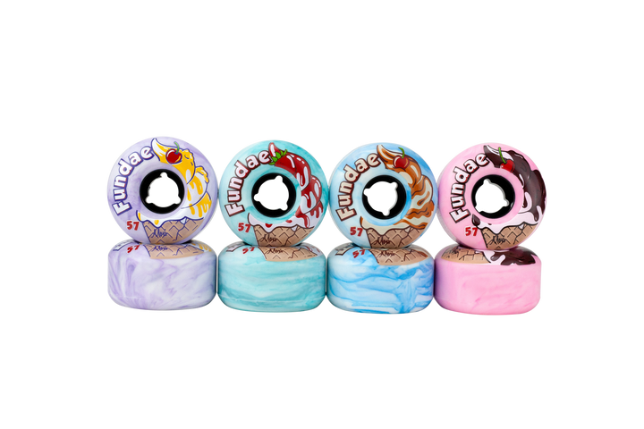 Moxi Fundae Hybrid Wheels 57mm Birthday Cake Blue 4 Pack