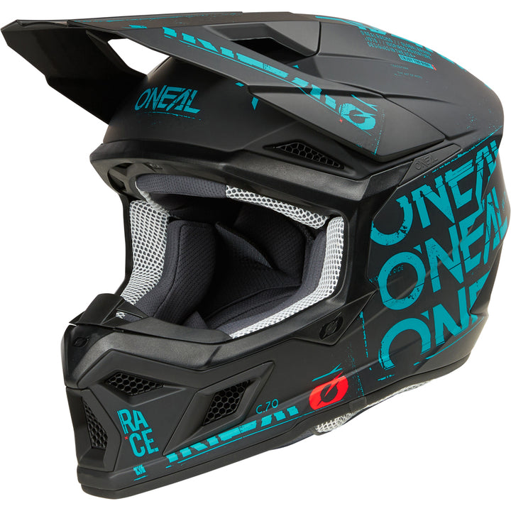 ONEAL 2025 3 SERIES STATIC BLACK / TEAL HELMET