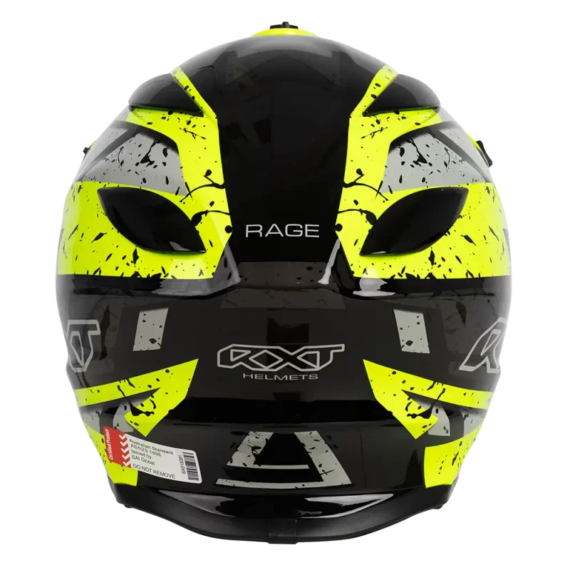 RXT Sector Rage Full Face Helmet | Gloss Black/Fluro