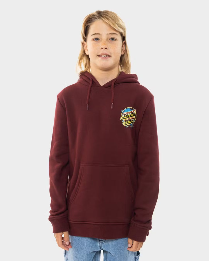 Pokemon Pikachu Spray Dot Santa Cruz Boys Pullover Hoodie Maroon