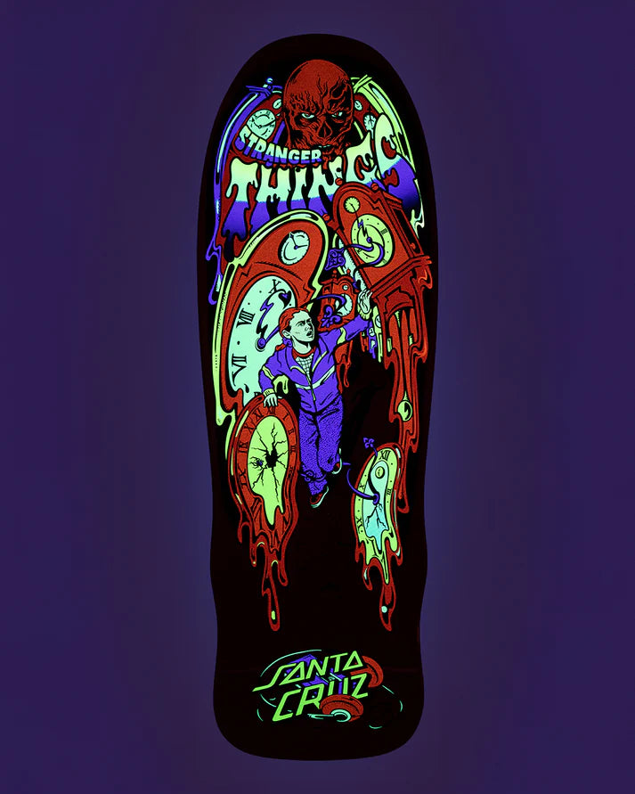Santa Cruz X Stranger Things Grabke Max Melting Clock 9.7 Skateboard Deck