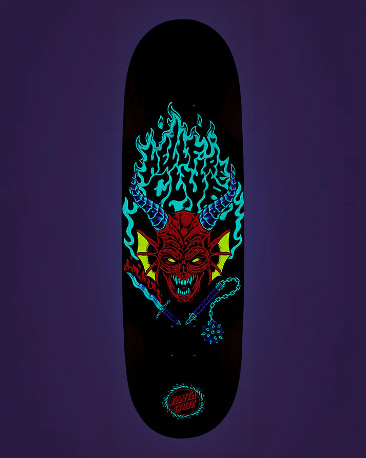 Santa Cruz X Stranger Things Hellfire Club Flames 9.0 Skateboard Deck