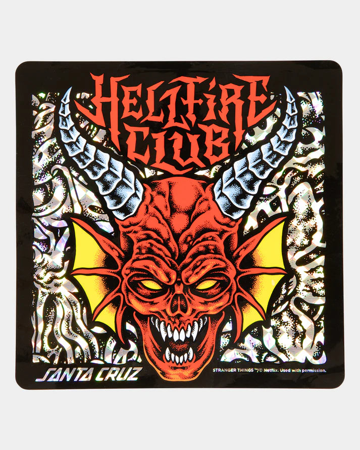 Santa Cruz X Stranger Things Hellfire Club Flames 9.0 Skateboard Deck
