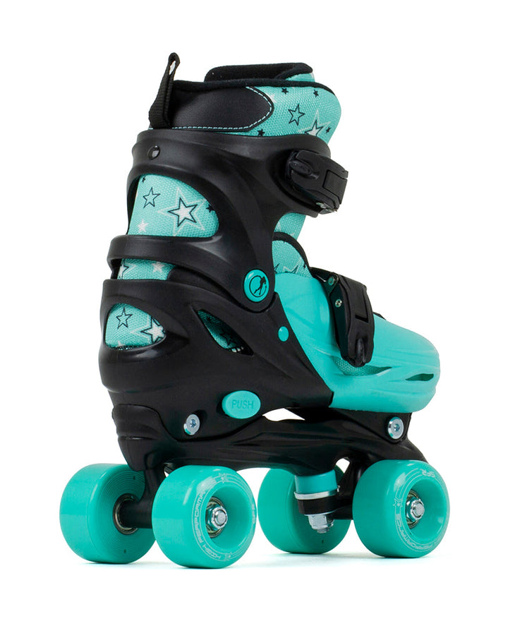 Sfr Nebula Kids Adjustable Quad Skates - Black Green