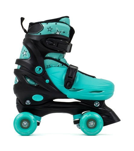 Sfr Nebula Kids Adjustable Quad Skates - Black Green