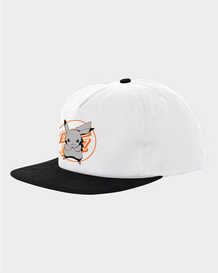 Pokemon Sc Pikachu 5 Panel Flat Peak Snapback White