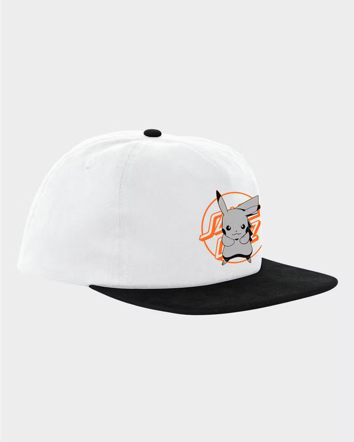 Pokemon Sc Pikachu 5 Panel Flat Peak Snapback White