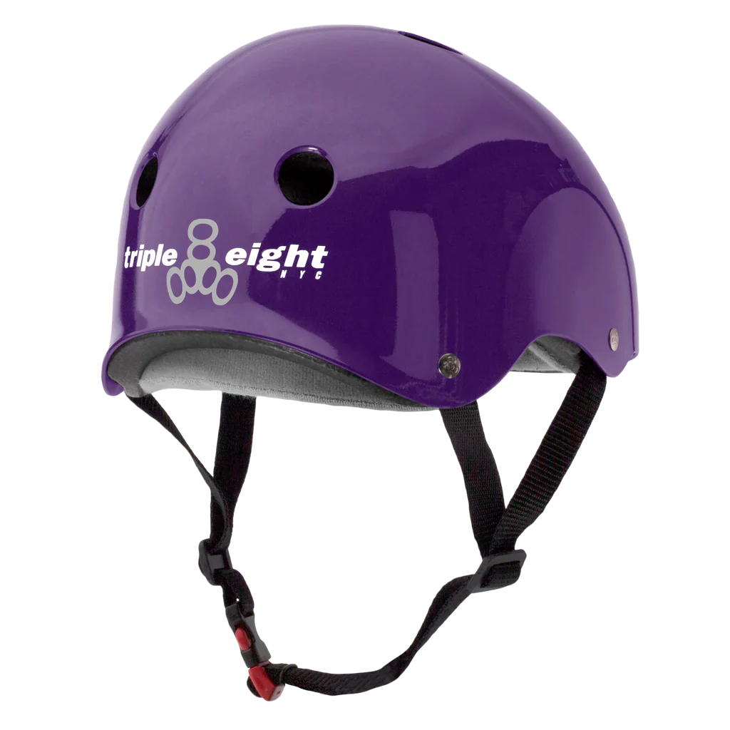 back profile Triple 8 SS helmet purple gloss