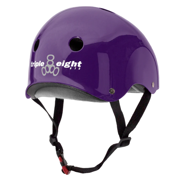 back profile Triple 8 SS helmet purple gloss