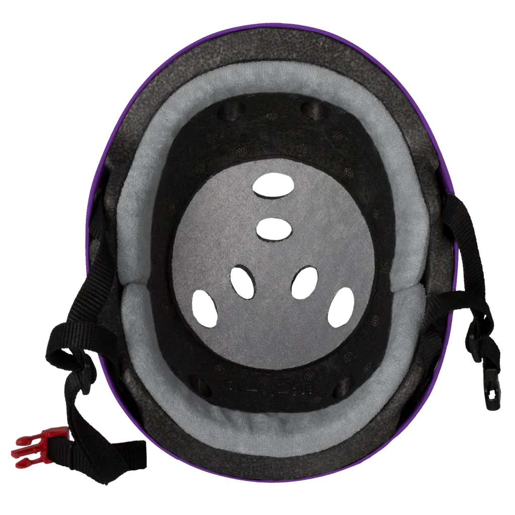 inside profile Triple 8 SS helmet purple gloss