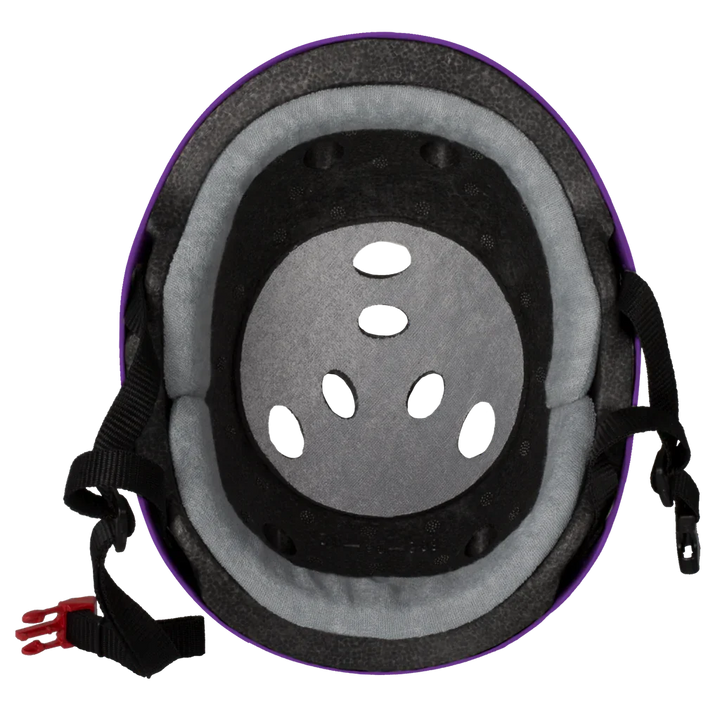 inside profile Triple 8 SS helmet purple gloss