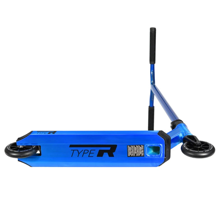 Root Industries Type R PRO scooter in blue, underside of deck