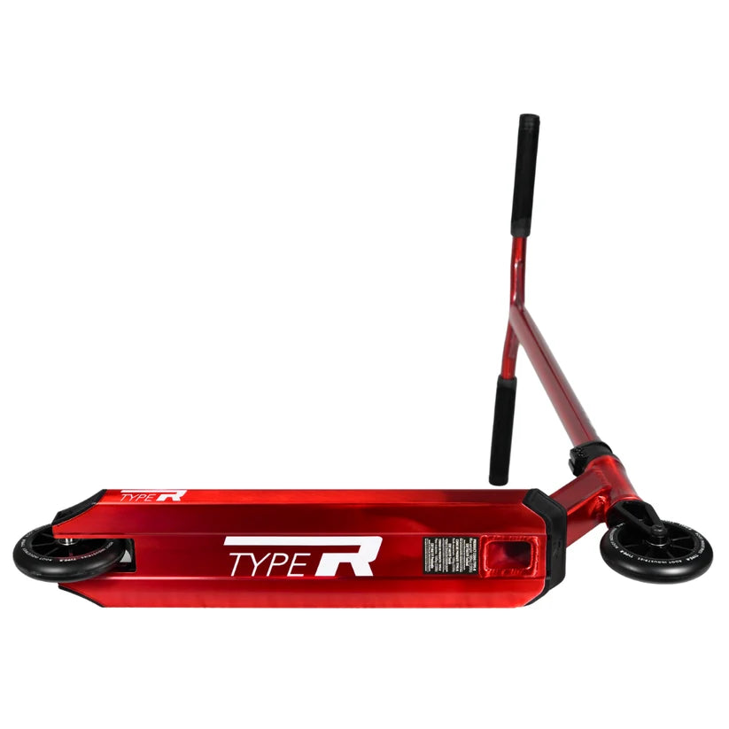 Root Industries Type R PRO scooter in red, underside of deck