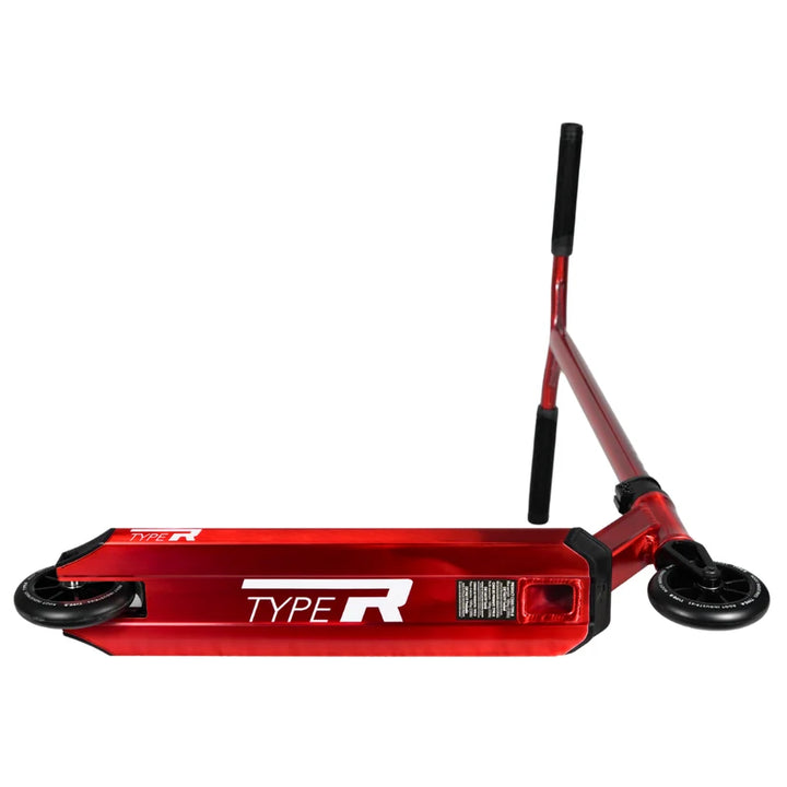 Root Industries Type R PRO scooter in red, underside of deck