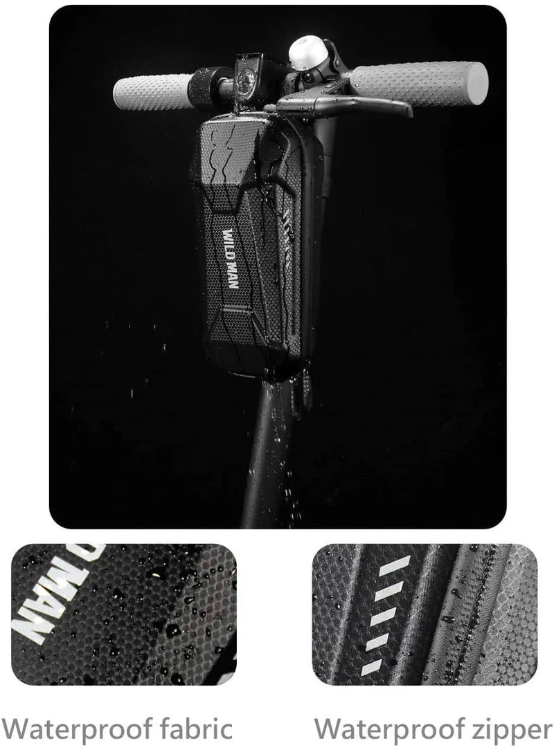 WILDMAN 3L Waterproof Hard-Shell Scooter Bag – Durable Storage for E-Scooters and Bikes