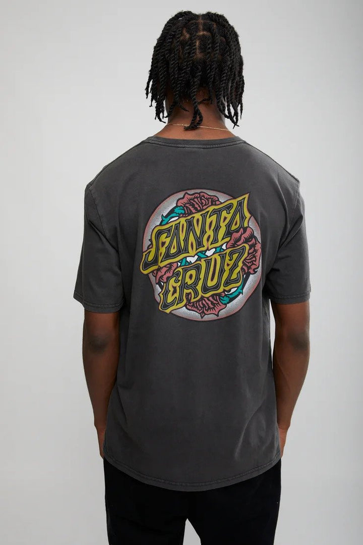 Santa Cruz Dressen Roses Mens Short Sleeve T-shirt Black