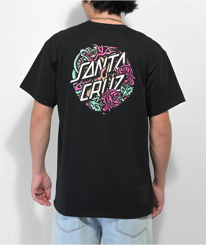 Santa Cruz Dressen Rose Crew Two Mens Short Sleeve T-shirt Black
